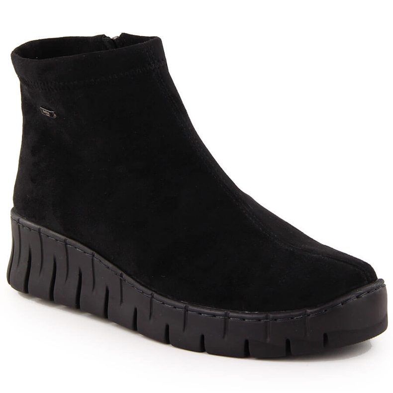 Cizme de dama din piele intoarsa neagra Helios 506P negru