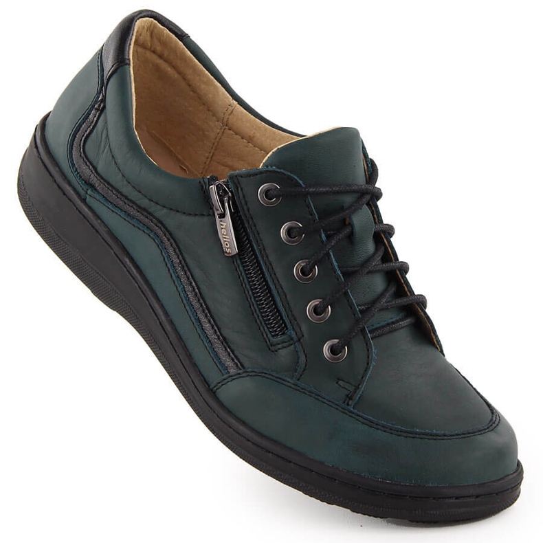 Pantofi confortabili, verzi, din piele, Helios 411 verde