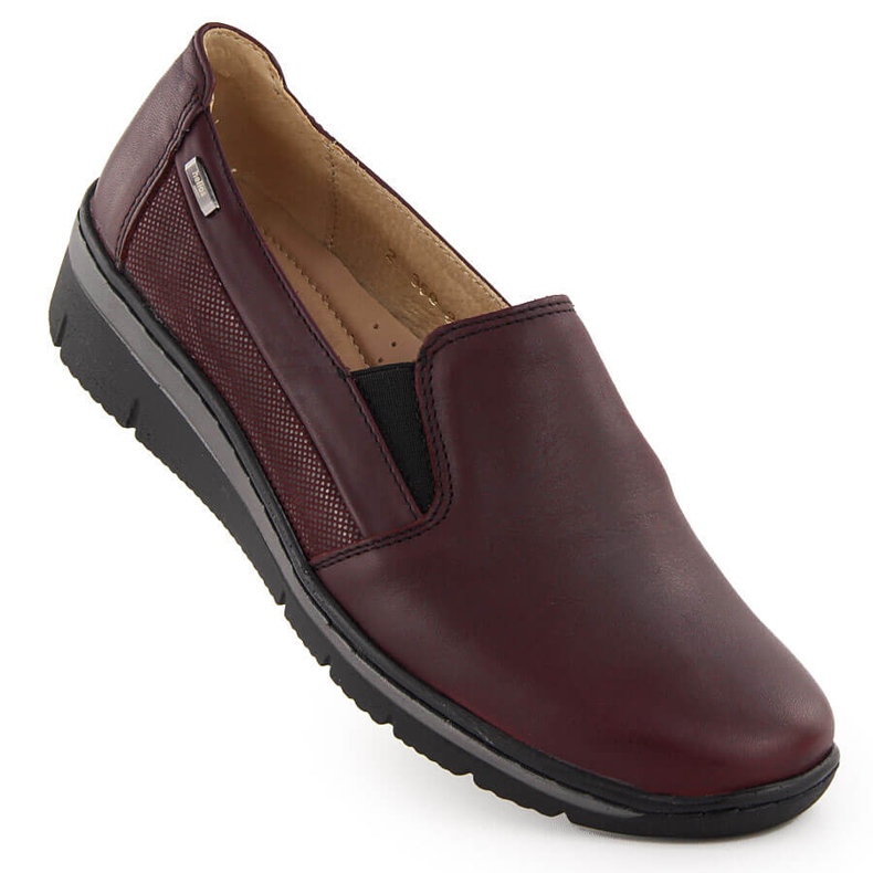 Pantofi confortabili de dama din piele cires Helios 350-2 roșu Pantofi confortabili de dama din piele cires Helios 350-2 roșu