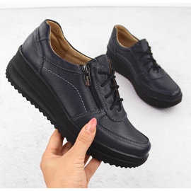 Pantofi de dama comozi din piele, bleumarin Helios 419 albastru Pantofi de dama comozi din piele, bleumarin Helios 419 albastru