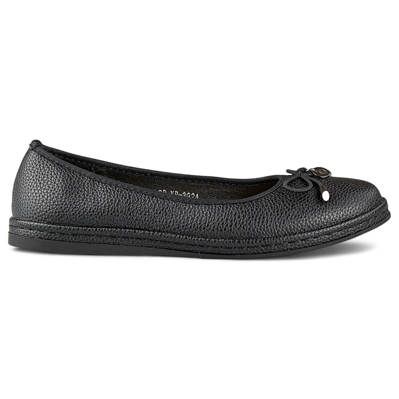 Balerini de dama de culoare neagra cu brant din piele, pantofi confortabili de dama negru