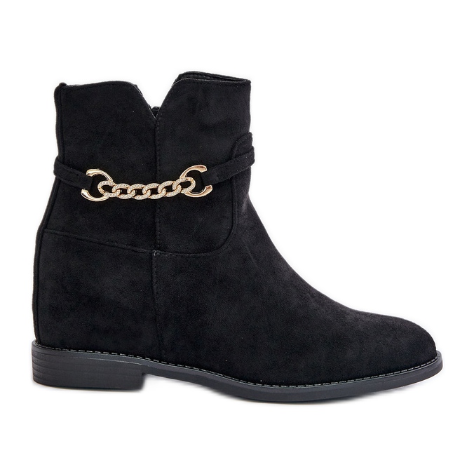 Botine De Dama Cu Pana Ascunsa Din piele intoarsa Eco, Ofcorna Neagra negru