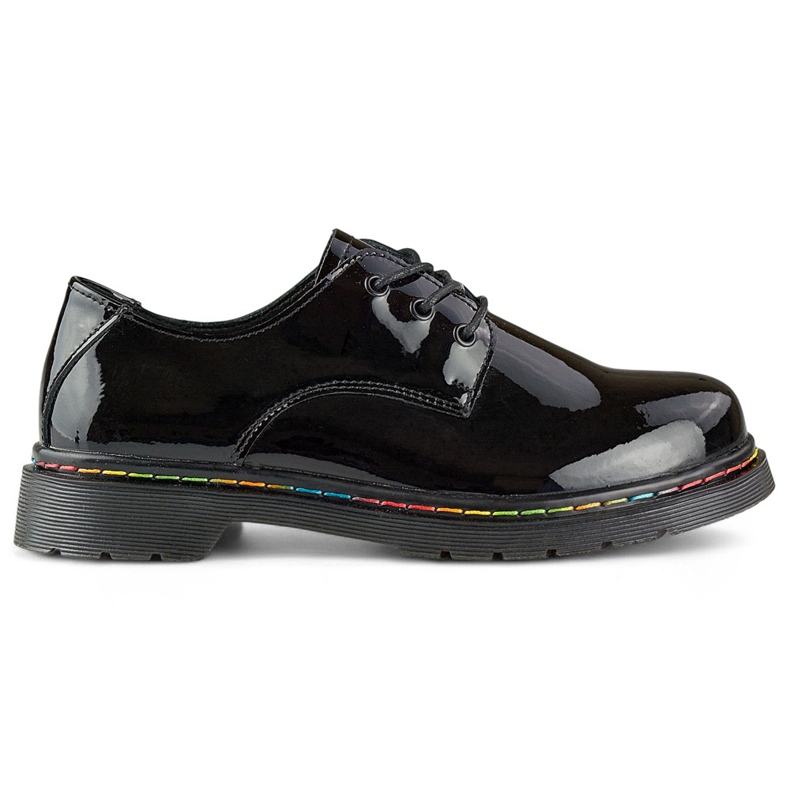 Piele de dama neagra lacuita oxford, piele naturala negru