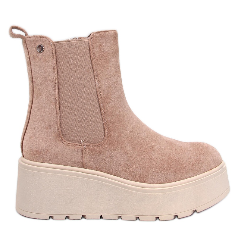 Cizme chelsea cu platformă Ronda Khaki bej