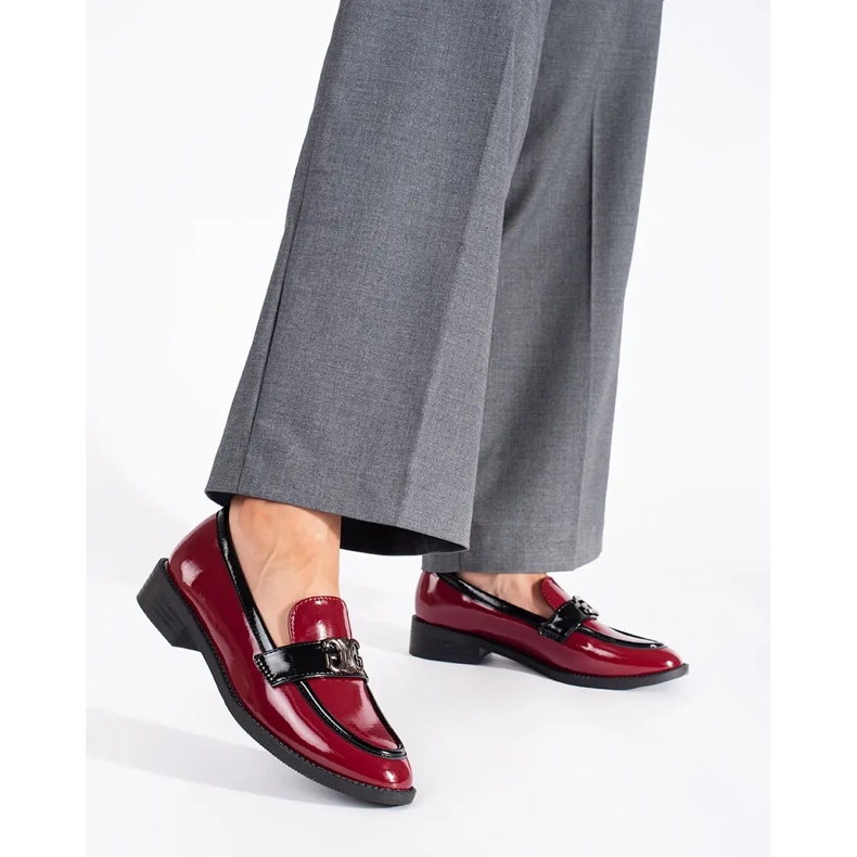Mocasini de dama lavete burgundy roșu Mocasini de dama lavete burgundy roșu