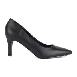 Pompe clasice, elegante, negre cu toc negru Pompe clasice, elegante, negre cu toc negru