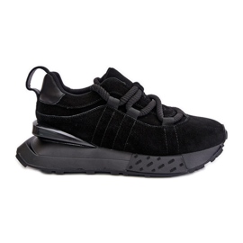 Pantofi de damă din piele intoarsa pe platforma cu sireturi groase Artiker 54C1464 negru Pantofi de damă din piele intoarsa pe platforma cu sireturi groase Artiker 54C1464 negru