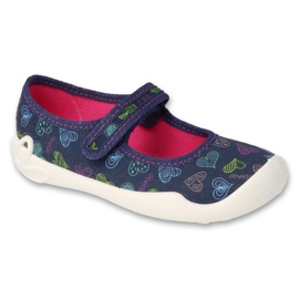 Papuci copii Befado cu inimioare, velcro, 114Y535, bleumarin albastru Papuci copii Befado cu inimioare, velcro, 114Y535, bleumarin albastru