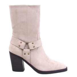 Cizme cowboy din piele intoarsa Hardin Beige bej Cizme cowboy din piele intoarsa Hardin Beige bej