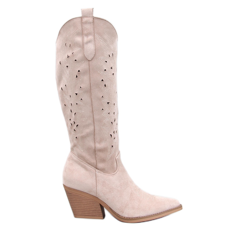 Cizme de cowboy ajurate Corbins bej Cizme de cowboy ajurate Corbins bej