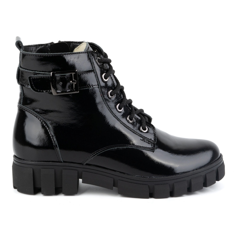 Olivier Ghete de dama din piele, izolate, 373BB, lacuite negru