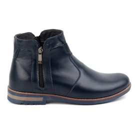KOMODO Pantofi de iarna din piele barbati 887K, bleumarin albastru