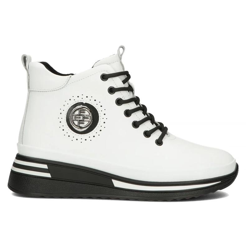 Cizme cu platforma din piele Filippo DBT4215/24 Wh, albe