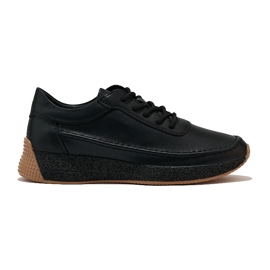 Sergio Leone Pantofi sport de dama din piele neagra negru