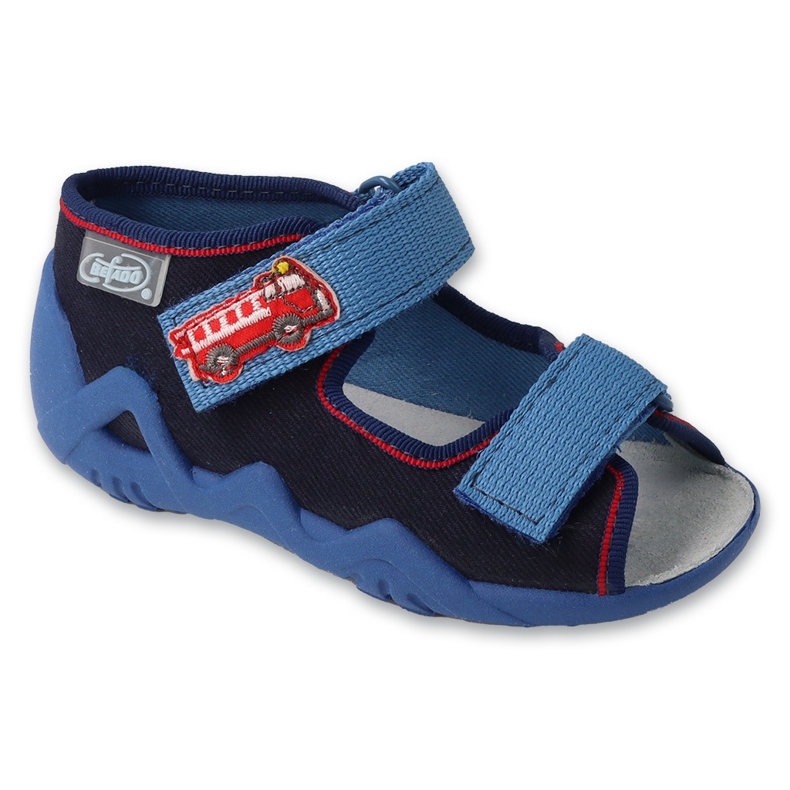 Papuci copii Befado cu inserție din piele 350P051 bleumarin albastru