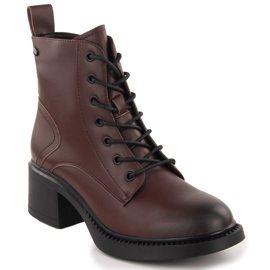 Botine de dama maro piele Vinceza 66722