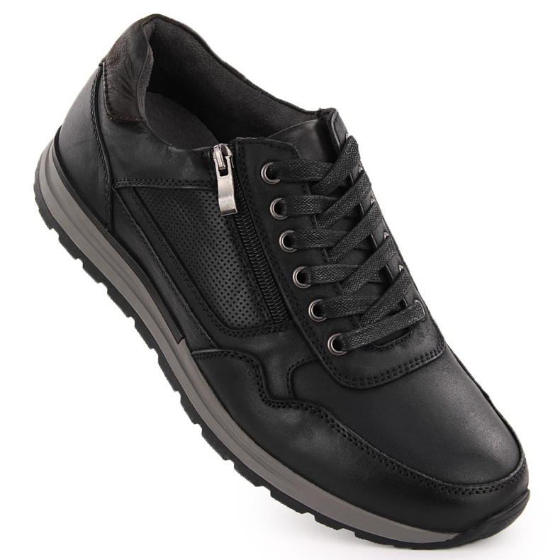 Pantofi casual barbati piele, negri, T.Sokolski J24-72 negru