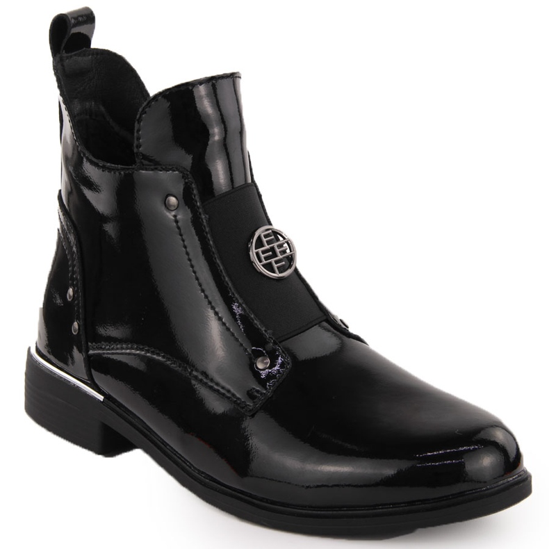Botine dama Filippo DBT4750 neagra din piele lacuita negru Botine dama Filippo DBT4750 neagra din piele lacuita negru