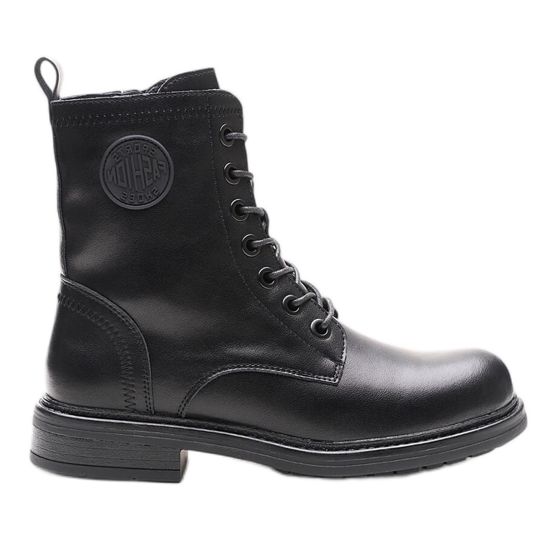 Botine negre de damă pentru lucrătorii din piele Sergio Leone BT682-S negru