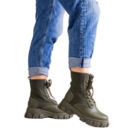 Cizme verzi cu partea superioară flexibilă de la Zogba verde