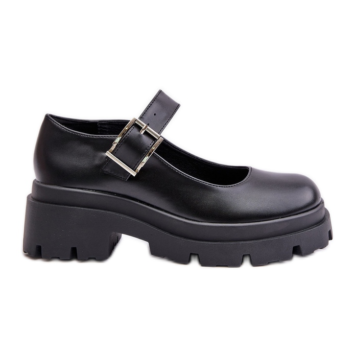 Pantofi de dama cu catarama neagra Plikuria negru