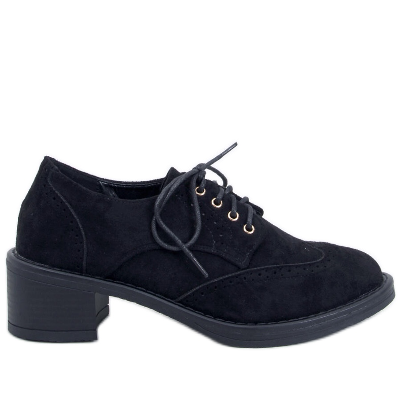 Mocasini cu toc inalt Vedra Black negru