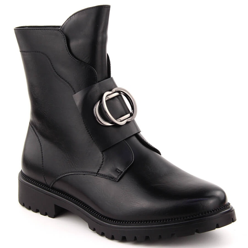 Cizme izolante de dama cu decor, Potocki negru 12441 Cizme izolante de dama cu decor, Potocki negru 12441
