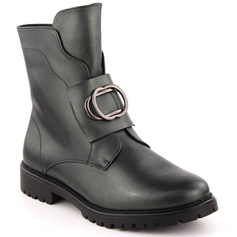 Cizme izolante de dama cu decor, verde Potocki 12441 Cizme izolante de dama cu decor, verde Potocki 12441