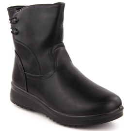 Cizme de damă negre, confortabile, izolate, Potocki 90314 negru