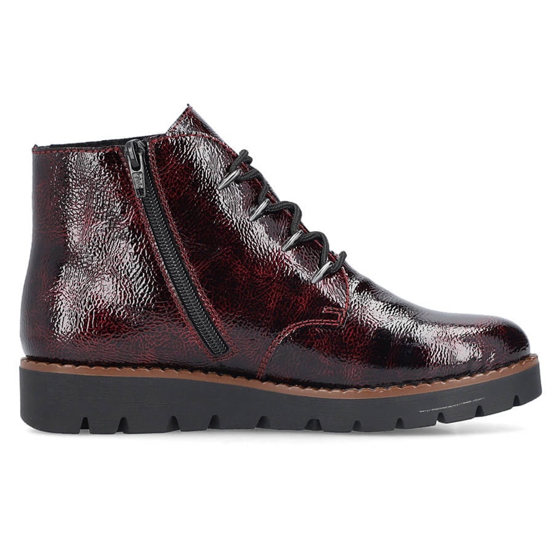 Botine dama bordeaux lavete Rieker 44902-35 roșu
