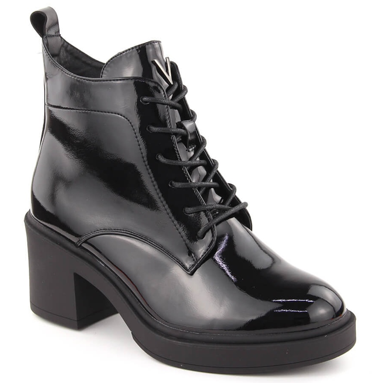 Botine dama lacuite, negre, Vinceza 58321 negru