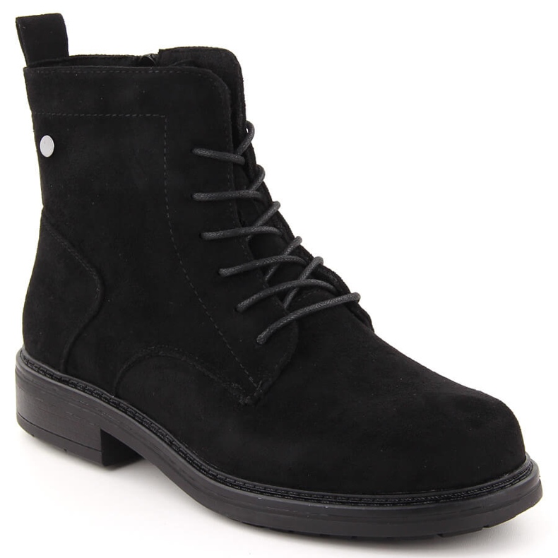 Cizme negre de piele intoarsa de dama de la Sergio Leone BT590 negru