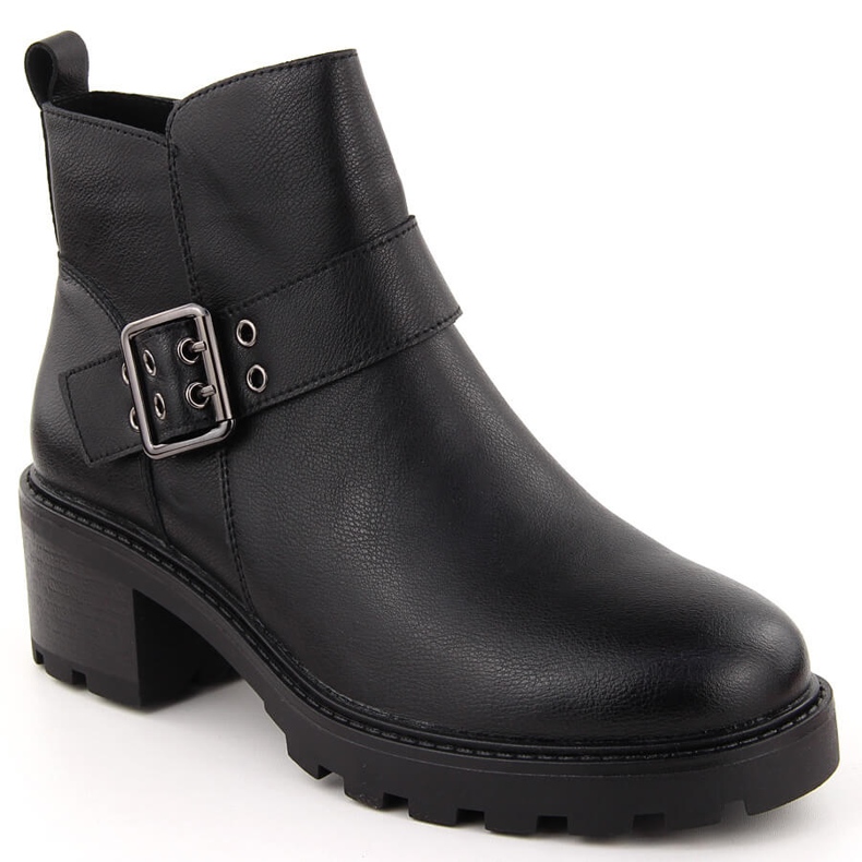 Botine de dama izolate din piele, negre, Sergio Leone BT720-S negru Botine de dama izolate din piele, negre, Sergio Leone BT720-S negru