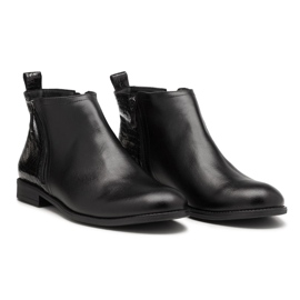 BUTDAM Cizme de toamna cu toc plat Btz Aurora din piele neagra negru