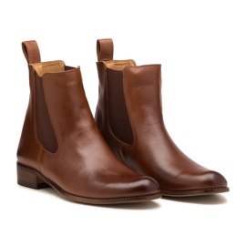 Cizme plate Chelsea piele camel Butdam Stw maro Cizme plate Chelsea piele camel Butdam Stw maro