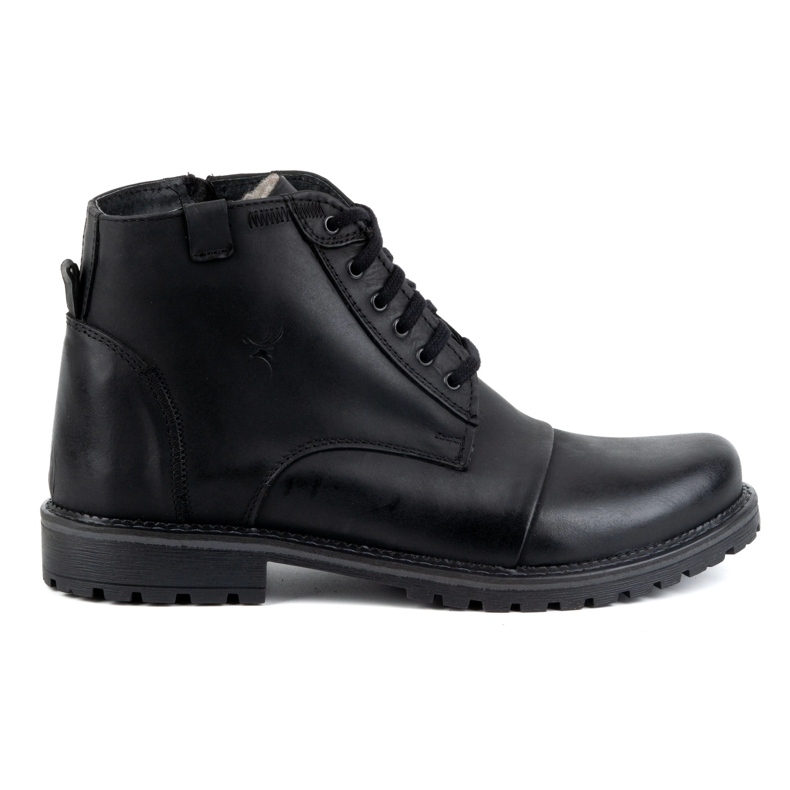 Olivier Cizme de iarnă din piele bărbați 137 bleumarin – Pantofi cu fermoar albastru