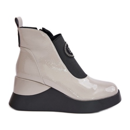 S.Barski Cizme cu pană din piele D&A MR880-137 Gri deschis S.Barski Cizme cu pană din piele D&A MR880-137 Gri deschis