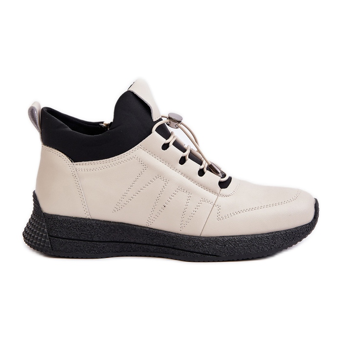 Pantofi Sport Izolați Piele Cu Fermoar Artiker 55C0038 Bej