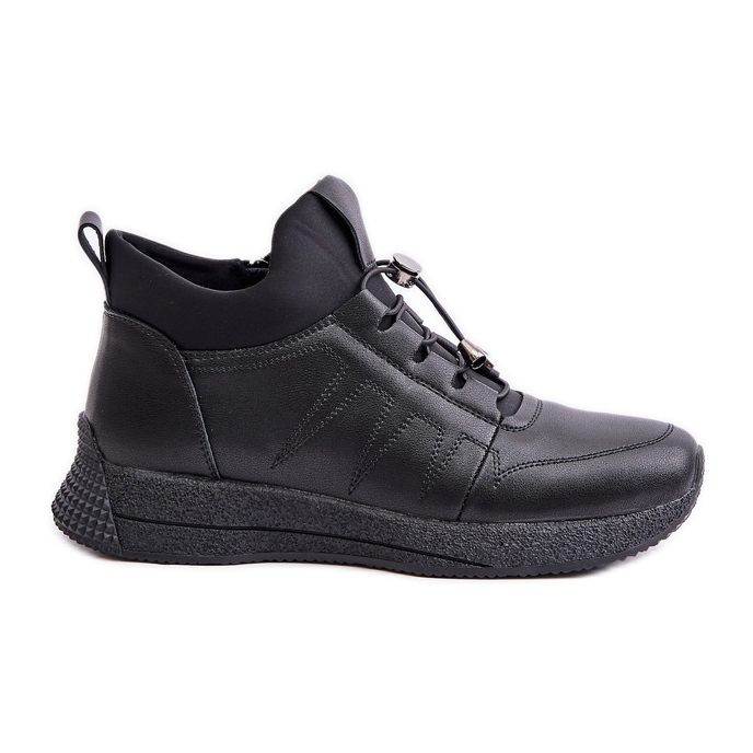 Pantofi Sport Izolați Din Piele Cu Fermoar Artiker 55C0041 Negru
