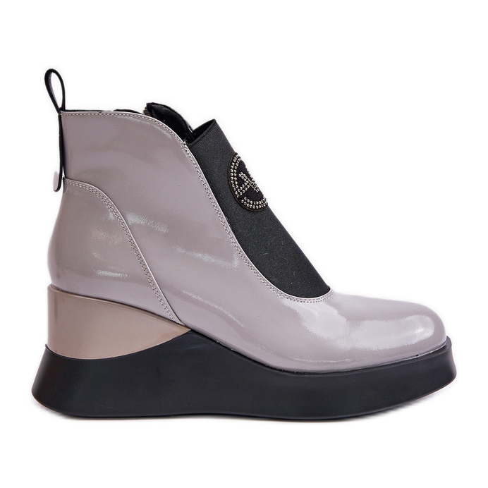 Cizme cu pană patentate, izolate Vinceza 66703, gri