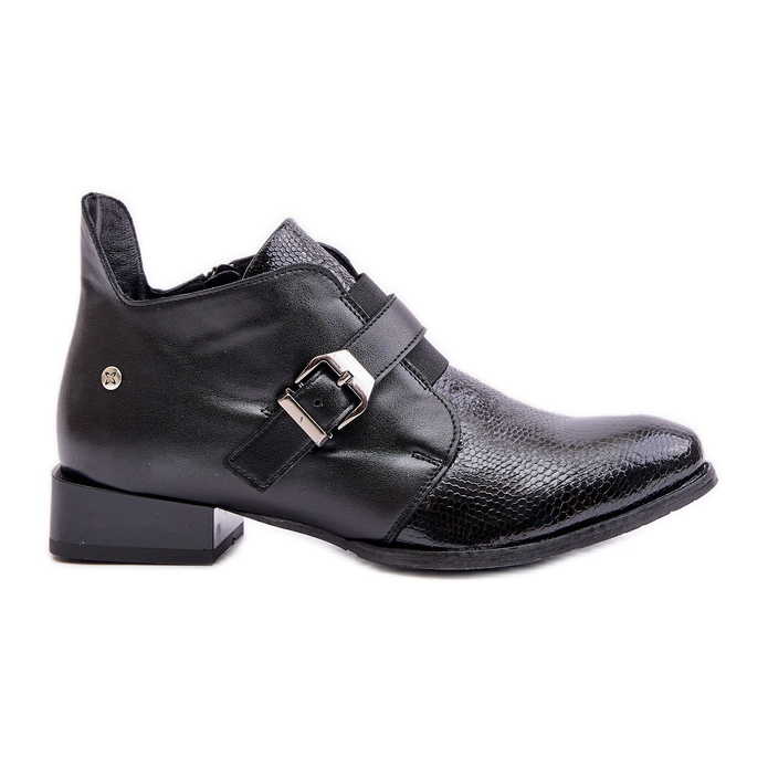 Cizme Din Piele Cu Fermoar Maciejka 06692-01 Negru