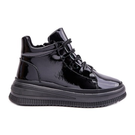Pantofi sport cu platformă din piele naturală din piele naturală Artiker 55C1049 negru Pantofi sport cu platformă din piele naturală din piele naturală Artiker 55C1049 negru