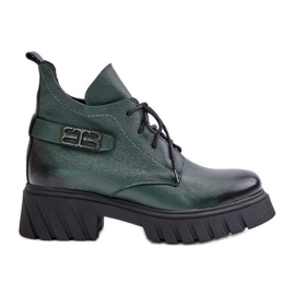 Zazoo 60483 Cizme de damă din piele, verde închis Zazoo 60483 Cizme de damă din piele, verde închis