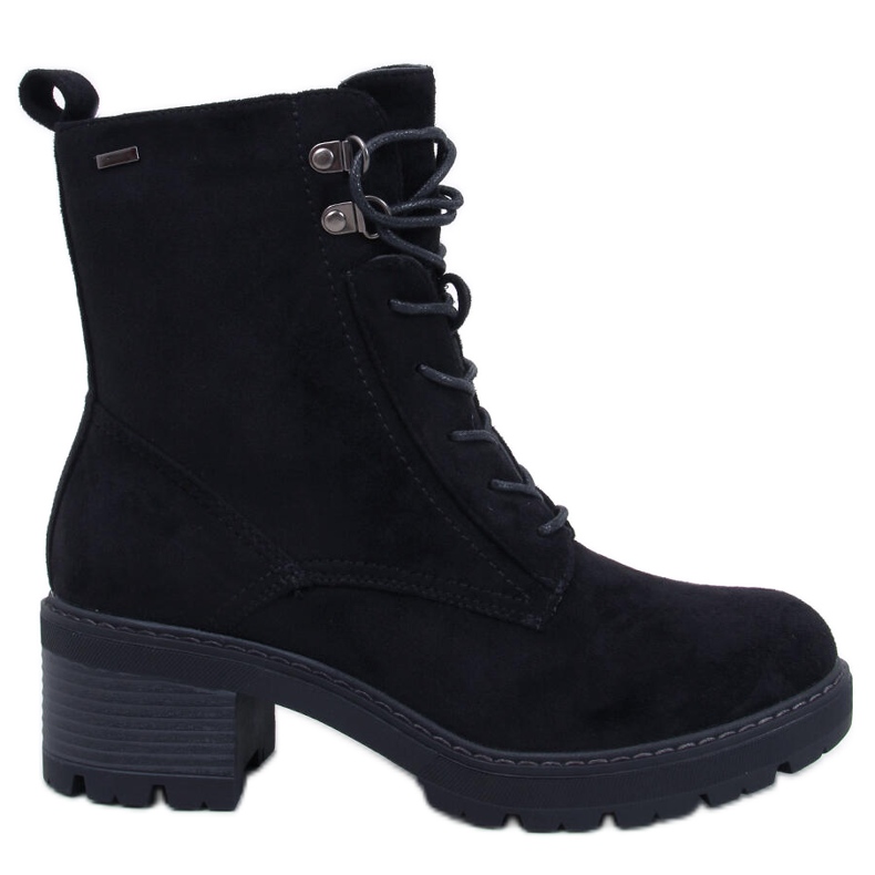 Botine confortabile cu toc înalt Reed Black negru