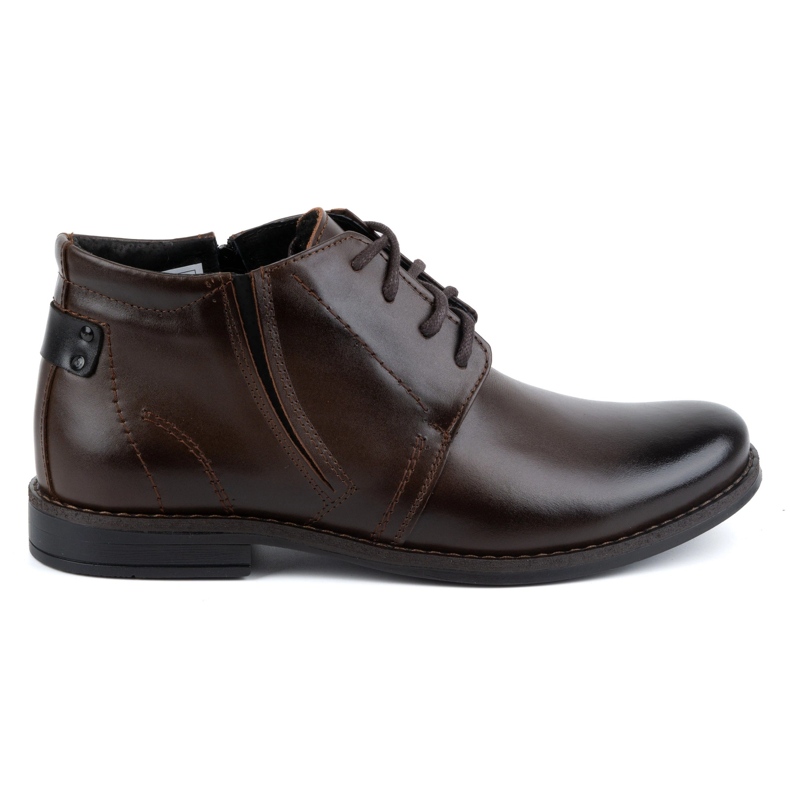Cizme de iarna barbati din piele, maro inchis, 336LU - Olivier Shoes Cizme de iarna barbati din piele, maro inchis, 336LU - Olivier Shoes