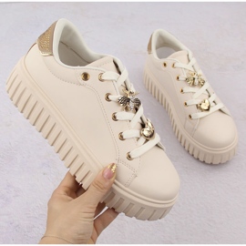 Pantofi sport dama cu platforma, bej NEWS 4756 Pantofi sport dama cu platforma, bej NEWS 4756