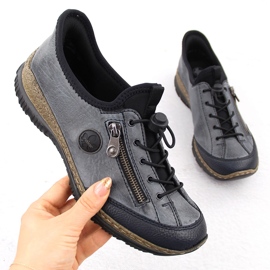 Pantofi slip-on de damă bleumarin Rieker N3267-14 albastru