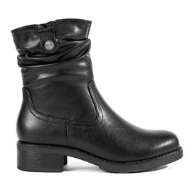 Botine de dama izolate din piele neagra de la Sergio Leone negru