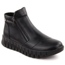 Botine de dama din piele neagra pe platforma de Filippo DBT6345 negru