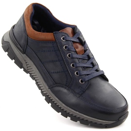 Pantofi casual barbati din piele, bleumarin, T.Sokolski J24-75 albastru